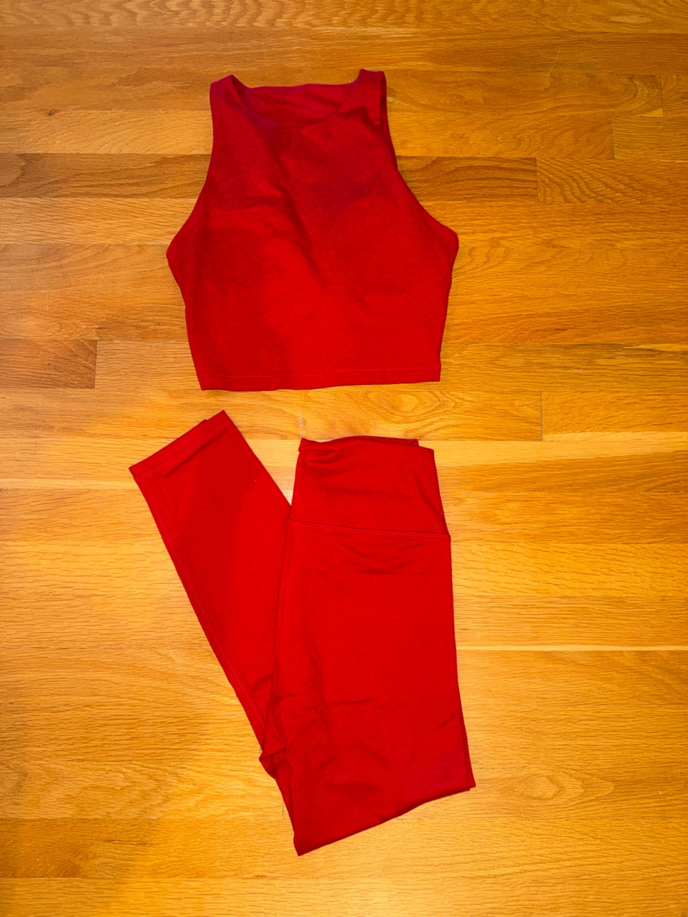 Old Navy Red Crop Tank and High-Waist Leggings Set